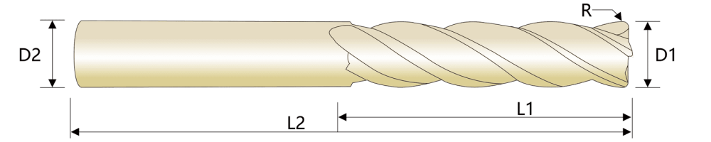 Фреза угловая радиусная серии ST-HYB HRC68