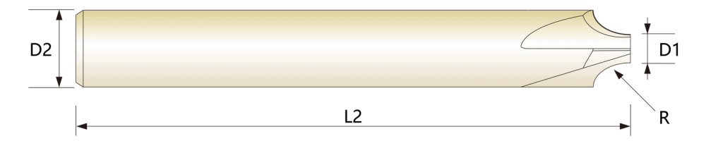 Фреза концевая для скругления углов HRC55