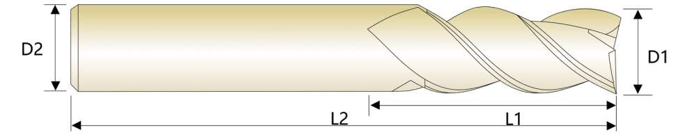 Фреза квадратная концевая из карбида 4 зуба HRC65