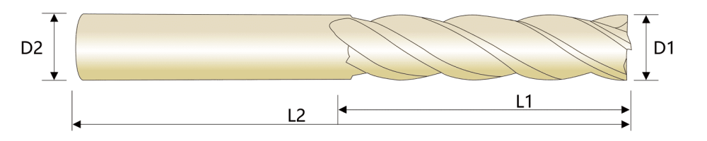 Фреза квадратная концевая Серии ST-HPD HRC68