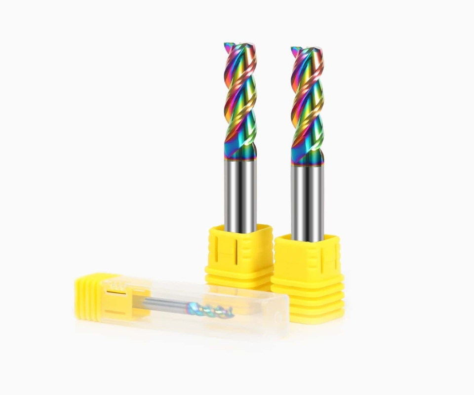 Фреза цветная квадратная концевая для алюминия HRC55