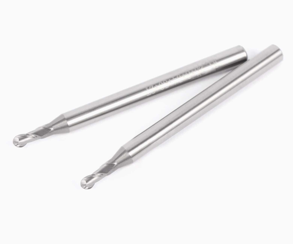 Фреза концевая с длинной шейкой и шаровым наконечником для алюминия HRC55