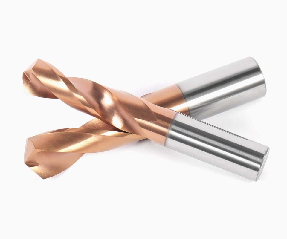 Сверло твердосплавное центровочное с бронзовым покрытием HRC55