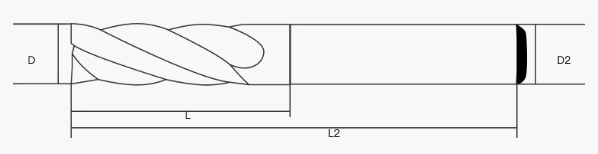 Фреза квадратная концевая с длинной шейкой HRC55