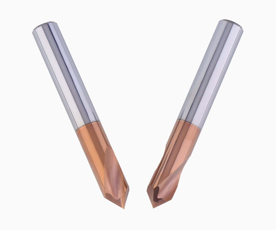 Сверло твердосплавное центровочное с бронзовым покрытием HRC55