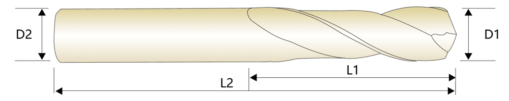 Сверло спиральное твердосплавное для стали HRC55